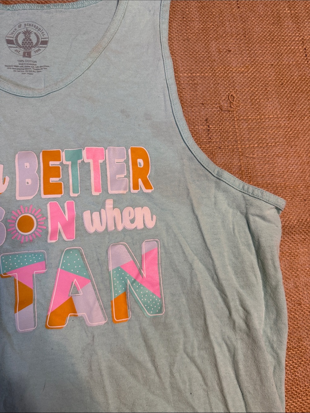 Women’s Light Blue Graphic Tank Top - 'I'm a Better Person' - Picture 3 of 6